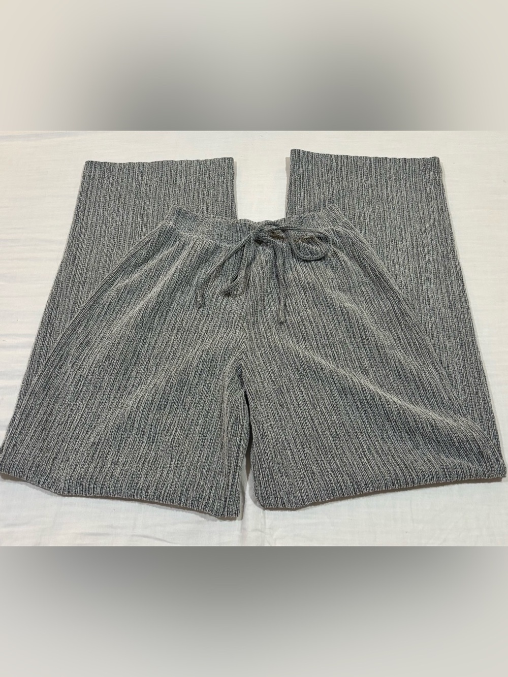 Zara Gray Ribbed Drawstring Pants - Picture 3 of 3